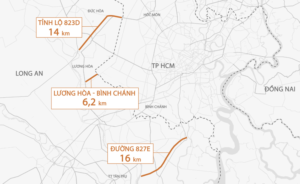 3 đường kết nối Long An với TP HCM sắp khởi công